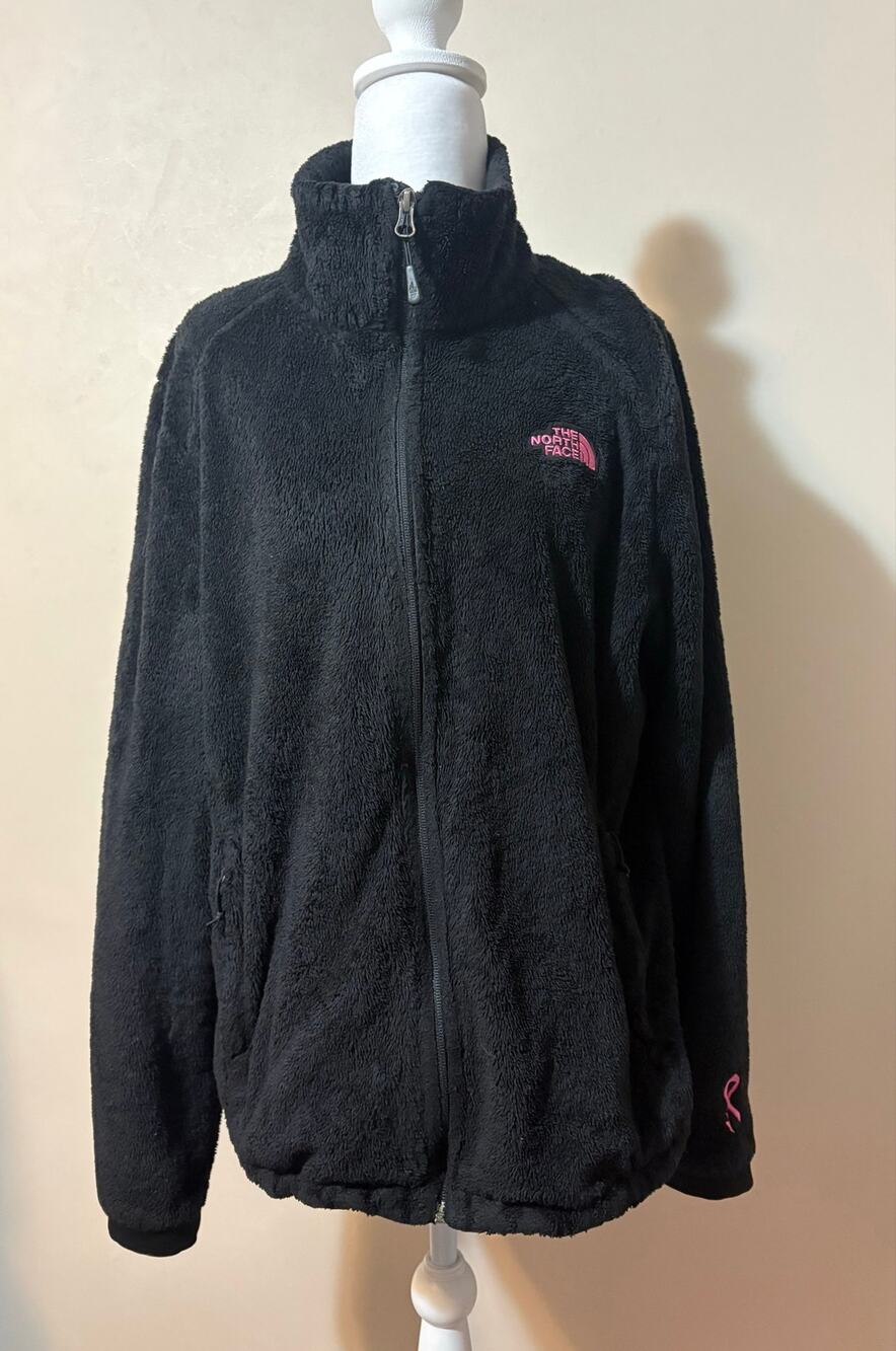 The North Face black woman’s jacket zip up breast cancer